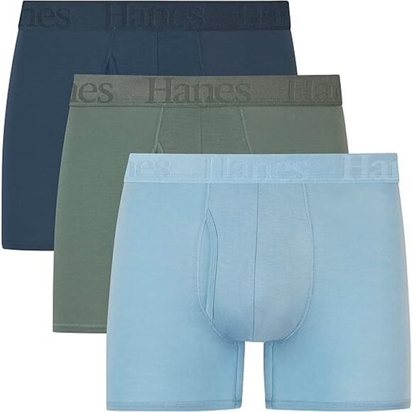 New 3-Pack Hanes Mens 2XL Originals Boxer Briefs Supersoft Bamboo Underwear - Picture 1 of 5